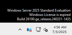 ลายน้ำ Windows License is expired ที่มุมขวาล่างของหน้าจอ Windows Server ที่หมดอายุ